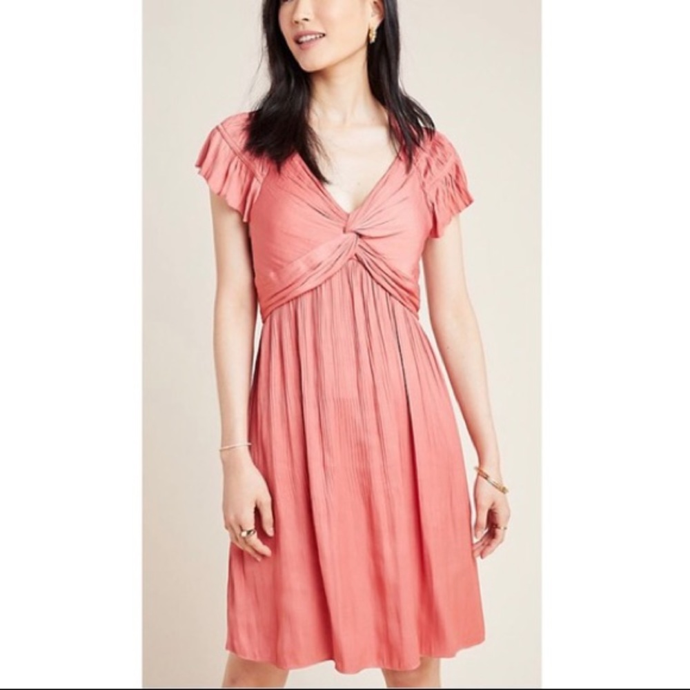 Anthropologie silk pleated dress